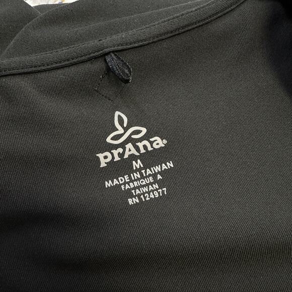 Prana Black Tally Dress Cross Front Faux Wrap Long‎ Sleeve Key Pocket Size M - Picture 6 of 8